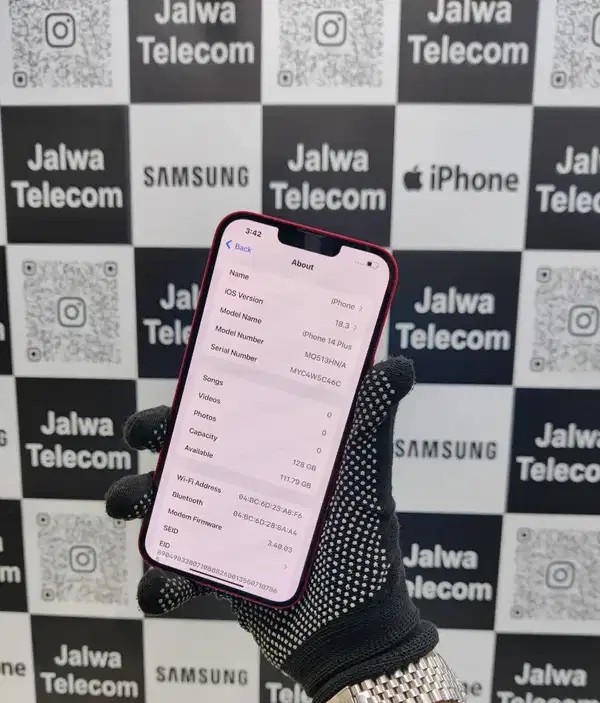 APPLE IPHONE 14 PLUS 128GB PRODUCT RED WITH BILL ND CABLE AVAILABLE